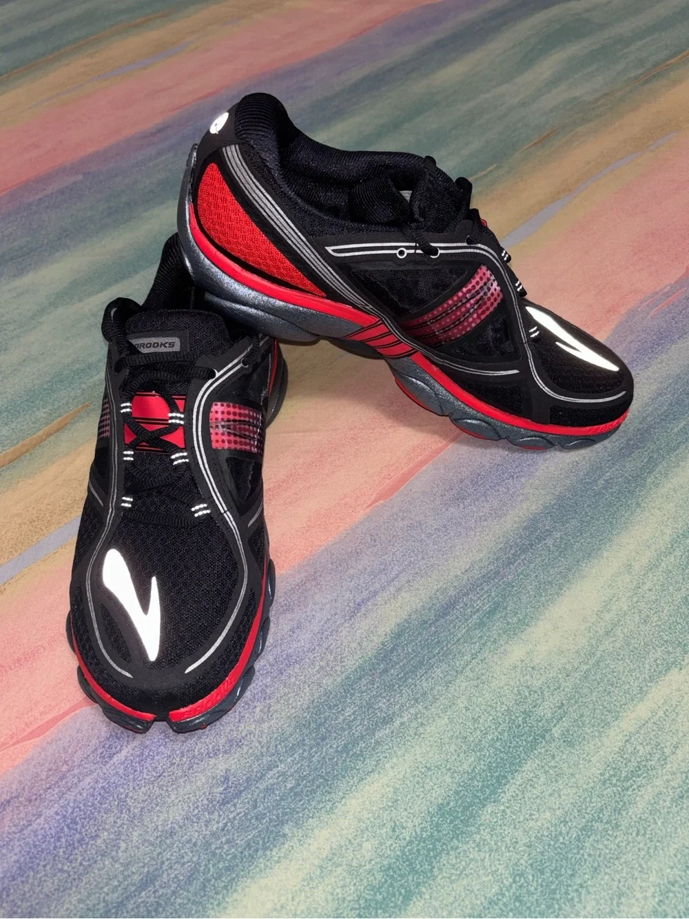 Brooks - PureFlow 3 running shoes black red size 11.5 sneakers athletic shoes